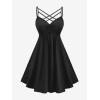 ROSE GAL Womens Plus Size 2pcs Witch Halloween Costume Gothic Lace Hooded Dress(Black)