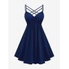ROSE GAL Womens Plus Size 2pcs Witch Halloween Costume Gothic Lace Hooded Dress(Deep Blue)
