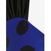 ROSE GAL Womens Plus Size Curve Cinched Polka Dot Crisscross Tankini Swimsuit Set(Blue_1)
