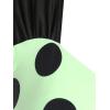 ROSE GAL Womens Plus Size Curve Cinched Polka Dot Crisscross Tankini Swimsuit Set(Green_1)