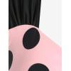 ROSE GAL Womens Plus Size Curve Cinched Polka Dot Crisscross Tankini Swimsuit Set(Pink_1)