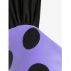 ROSE GAL Womens Plus Size Curve Cinched Polka Dot Crisscross Tankini Swimsuit Set(Purple_1)