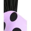 ROSE GAL Womens Plus Size Curve Cinched Polka Dot Crisscross Tankini Swimsuit Set(Purple_3)