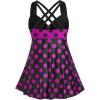 ROSE GAL Womens Plus Size Curve Cinched Polka Dot Crisscross Tankini Swimsuit Set(Red_2)