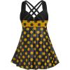 ROSE GAL Womens Plus Size Curve Cinched Polka Dot Crisscross Tankini Swimsuit Set(Yellow_2)