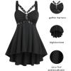 ROSE GAL Womens Plus Size Curve High Low Tank Tops Gothic Sleeveless Strap Tank Top(Black_2)