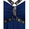 ROSE GAL Womens Plus Size Curve High Low Tank Tops Gothic Sleeveless Strap Tank Top(Blue)