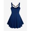 ROSE GAL Womens Plus Size Curve High Low Tank Tops Gothic Sleeveless Strap Tank Top(Blue)
