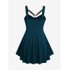 ROSE GAL Womens Plus Size Curve High Low Tank Tops Gothic Sleeveless Strap Tank Top(Peacock Blue)