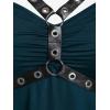 ROSE GAL Womens Plus Size Curve High Low Tank Tops Gothic Sleeveless Strap Tank Top(Peacock Blue)