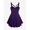 ROSE GAL Womens Plus Size Curve High Low Tank Tops Gothic Sleeveless Strap Tank Top(Purple)