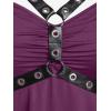 ROSE GAL Womens Plus Size Curve High Low Tank Tops Gothic Sleeveless Strap Tank Top(Purple_1)