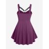 ROSE GAL Womens Plus Size Curve High Low Tank Tops Gothic Sleeveless Strap Tank Top(Purple_1)