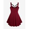 ROSE GAL Womens Plus Size Curve High Low Tank Tops Gothic Sleeveless Strap Tank Top(Red)