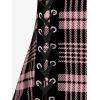 ROSE GAL Womens Plus Size Curve Lace Up Full Zipper Plaid Tank Tops Gothic Sleeveless Strap Tank Top(Pink)