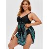ROSE GAL Womens Plus Size Curve Paisley Handkerchief Padded Modest Tankini Swimsuit(Black_6)