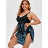 ROSE GAL Womens Plus Size Curve Paisley Handkerchief Padded Modest Tankini Swimsuit(Blue_1)