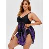 ROSE GAL Womens Plus Size Curve Paisley Handkerchief Padded Modest Tankini Swimsuit(Purple_1)