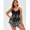 ROSE GAL Womens Plus Size Curve Paisley Handkerchief Padded Modest Tankini Swimsuit(White_1)