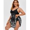 ROSE GAL Womens Plus Size Curve Paisley Handkerchief Padded Modest Tankini Swimsuit(White_1)