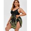 ROSE GAL Womens Plus Size Curve Paisley Handkerchief Padded Modest Tankini Swimsuit(Yellow_1)