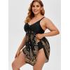 ROSE GAL Womens Plus Size Curve Paisley Handkerchief Padded Modest Tankini Swimsuit(Yellow_2)