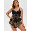ROSE GAL Womens Plus Size Curve Paisley Handkerchief Padded Modest Tankini Swimsuit(Yellow_2)