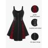 ROSE GAL Womens Plus Size Dresses Sleeveless V-Neck Gothic Vintage 50S Party Maxi Dress(Black_6)