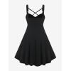 ROSE GAL Womens Plus Size Dresses Sleeveless V-Neck Gothic Vintage 50S Spaghtti Strap Swing Maxi Dress(Blue_11)