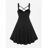 ROSE GAL Womens Plus Size Dresses Sleeveless V-Neck Gothic Vintage 50S Spaghtti Strap Swing Maxi Dress(Green_2)