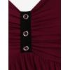 ROSE GAL Womens Plus Size Dresses Sleeveless V-Neck Gothic Vintage 50S Spaghtti Strap Swing Maxi Dress(Red_3)