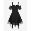 ROSE GAL Womens Plus Size Dresses Sleeveless Wrap Gothic Cocktail Rockabilly Weeding Party Dress(Black_1)