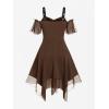 ROSE GAL Womens Plus Size Dresses Sleeveless Wrap Gothic Cocktail Rockabilly Weeding Party Dress(Coffee_1)