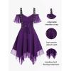 ROSE GAL Womens Plus Size Dresses Sleeveless Wrap Gothic Cocktail Rockabilly Weeding Party Dress(Purple_1)