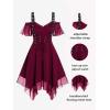 ROSE GAL Womens Plus Size Dresses Sleeveless Wrap Gothic Cocktail Rockabilly Weeding Party Dress(Red_1)