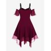 ROSE GAL Womens Plus Size Dresses Sleeveless Wrap Gothic Cocktail Rockabilly Weeding Party Dress(Red_1)
