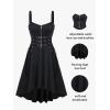 ROSE GAL Womens Plus Size Dresses Sleeveless Wrap Gothic Vintage 50S Spaghtti Strap Party Maxi Dress(Black_3)
