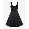 ROSE GAL Womens Plus Size Dresses Sleeveless Wrap Gothic Vintage 50S Spaghtti Strap Swing Maxi Dress(Black_23)