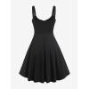 ROSE GAL Womens Plus Size Dresses Sleeveless Wrap Gothic Vintage 50S Spaghtti Strap Swing Maxi Dress(Black_25)