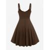ROSE GAL Womens Plus Size Dresses Sleeveless Wrap Gothic Vintage 50S Spaghtti Strap Swing Maxi Dress(Coffee_14)