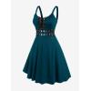 ROSE GAL Womens Plus Size Dresses Sleeveless Wrap Gothic Vintage 50S Spaghtti Strap Swing Maxi Dress(Green_13)