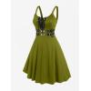 ROSE GAL Womens Plus Size Dresses Sleeveless Wrap Gothic Vintage 50S Spaghtti Strap Swing Maxi Dress(Green_14)