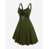 ROSE GAL Womens Plus Size Dresses Sleeveless Wrap Gothic Vintage 50S Spaghtti Strap Swing Maxi Dress(Green_15)