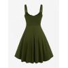 ROSE GAL Womens Plus Size Dresses Sleeveless Wrap Gothic Vintage 50S Spaghtti Strap Swing Maxi Dress(Green_15)