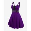 ROSE GAL Womens Plus Size Dresses Sleeveless Wrap Gothic Vintage 50S Spaghtti Strap Swing Maxi Dress(Purple_13)