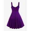 ROSE GAL Womens Plus Size Dresses Sleeveless Wrap Gothic Vintage 50S Spaghtti Strap Swing Maxi Dress(Purple_13)