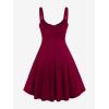 ROSE GAL Womens Plus Size Dresses Sleeveless Wrap Gothic Vintage 50S Spaghtti Strap Swing Maxi Dress(Red_13)