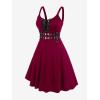 ROSE GAL Womens Plus Size Dresses Sleeveless Wrap Gothic Vintage 50S Spaghtti Strap Swing Maxi Dress(Red_13)