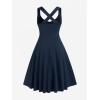 ROSE GAL Womens Plus Size Dresses Wrap V-Neck Gothic Vintage 50S Maxi Dress(Blue_11)