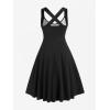ROSE GAL Womens Plus Size Dresses Wrap V-Neck Gothic Vintage 50S Maxi Dress(Gray_10)